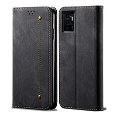 Funda de pano Cartera con Soporte B01S para Vivo V23e 5G Negro