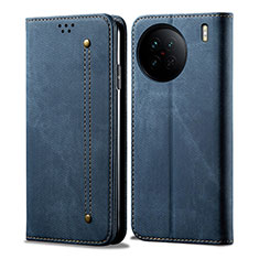 Funda de pano Cartera con Soporte B01S para Vivo X90 5G Azul