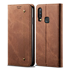 Funda de pano Cartera con Soporte B01S para Vivo Y12 Marron