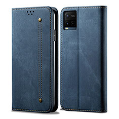 Funda de pano Cartera con Soporte B01S para Vivo Y21a Azul