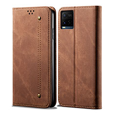 Funda de pano Cartera con Soporte B01S para Vivo Y21a Marron