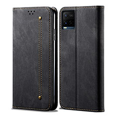 Funda de pano Cartera con Soporte B01S para Vivo Y33s Negro