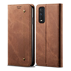 Funda de pano Cartera con Soporte B01S para Vivo Y50t Marron