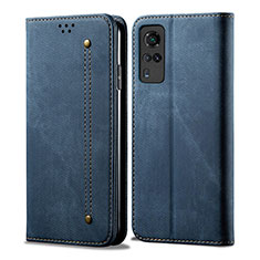 Funda de pano Cartera con Soporte B01S para Vivo Y51A Azul