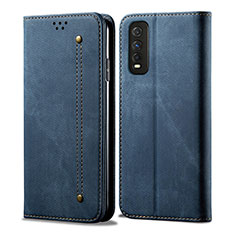 Funda de pano Cartera con Soporte B01S para Vivo Y51s 5G Azul