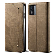 Funda de pano Cartera con Soporte B01S para Vivo Y74s 5G Caqui