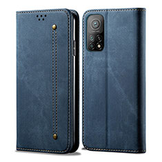 Funda de pano Cartera con Soporte B01S para Xiaomi Mi 10T Pro 5G Azul