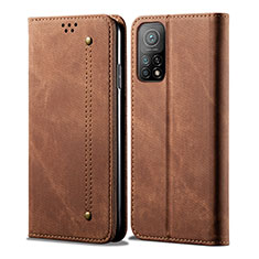 Funda de pano Cartera con Soporte B01S para Xiaomi Mi 10T Pro 5G Marron