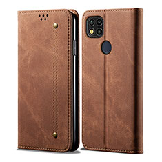 Funda de pano Cartera con Soporte B01S para Xiaomi POCO C3 Marron