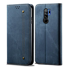 Funda de pano Cartera con Soporte B01S para Xiaomi Redmi 9 Prime India Azul