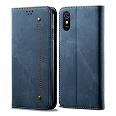 Funda de pano Cartera con Soporte B01S para Xiaomi Redmi 9i Azul