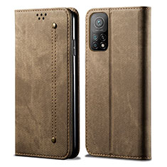 Funda de pano Cartera con Soporte B01S para Xiaomi Redmi K30S 5G Caqui