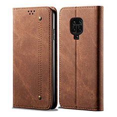 Funda de pano Cartera con Soporte B01S para Xiaomi Redmi Note 9 Pro Max Marron