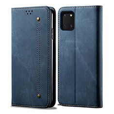 Funda de pano Cartera con Soporte B02S para Samsung Galaxy A81 Azul