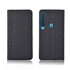 Funda de pano Cartera con Soporte Carcasa para Samsung Galaxy A9 Star Pro Negro