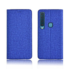 Funda de pano Cartera con Soporte Carcasa para Samsung Galaxy A9s Azul