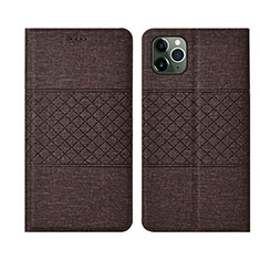 Funda de pano Cartera con Soporte H01 para Apple iPhone 11 Pro Marron