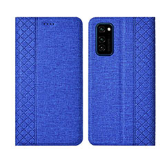 Funda de pano Cartera con Soporte H01 para Huawei Honor V30 Pro 5G Azul