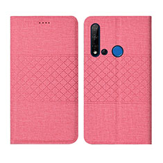 Funda de pano Cartera con Soporte H01 para Huawei Nova 5i Rosa