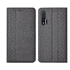 Funda de pano Cartera con Soporte H01 para Huawei Nova 6 5G Gris