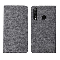 Funda de pano Cartera con Soporte H01 para Huawei P30 Lite XL Gris