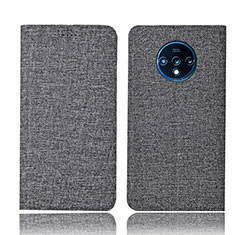 Funda de pano Cartera con Soporte H01 para OnePlus 7T Gris