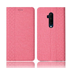 Funda de pano Cartera con Soporte H01 para OnePlus 7T Pro Rosa