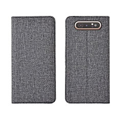 Funda de pano Cartera con Soporte H01 para Samsung Galaxy A80 Gris