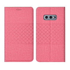 Funda de pano Cartera con Soporte H01 para Samsung Galaxy S10e Rosa