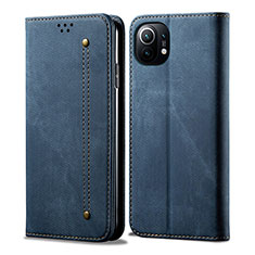 Funda de pano Cartera con Soporte H01 para Xiaomi Mi 11 Lite 4G Azul