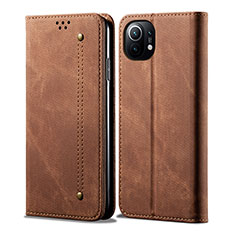 Funda de pano Cartera con Soporte H01 para Xiaomi Mi 11 Lite 5G Marron