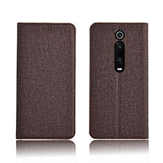 Funda de pano Cartera con Soporte H01 para Xiaomi Mi 9T Marron