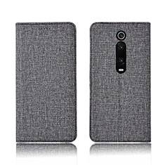 Funda de pano Cartera con Soporte H01 para Xiaomi Mi 9T Pro Gris