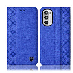 Funda de pano Cartera con Soporte H12P para Motorola Moto Edge (2022) 5G Azul