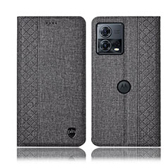 Funda de pano Cartera con Soporte H12P para Motorola Moto Edge 30 Fusion 5G Gris