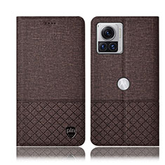 Funda de pano Cartera con Soporte H12P para Motorola Moto Edge 30 Ultra 5G Marron