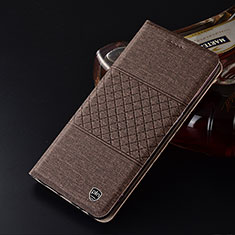 Funda de pano Cartera con Soporte H12P para Motorola Moto Edge S 5G Marron