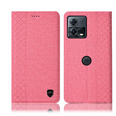 Funda de pano Cartera con Soporte H12P para Motorola Moto Edge S30 Pro 5G Rosa