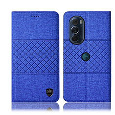 Funda de pano Cartera con Soporte H12P para Motorola Moto Edge X30 5G Azul