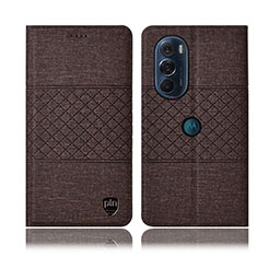 Funda de pano Cartera con Soporte H12P para Motorola Moto Edge X30 5G Marron