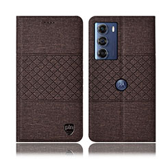 Funda de pano Cartera con Soporte H12P para Motorola Moto G200 5G Marron