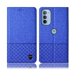 Funda de pano Cartera con Soporte H12P para Motorola Moto G41 Azul