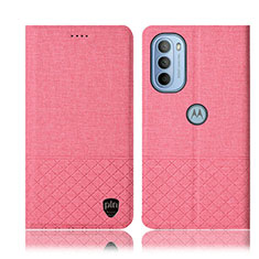 Funda de pano Cartera con Soporte H12P para Motorola Moto G41 Rosa