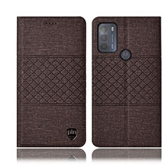 Funda de pano Cartera con Soporte H12P para Motorola Moto G50 Marron