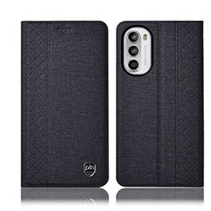 Funda de pano Cartera con Soporte H12P para Motorola MOTO G52 Negro