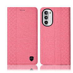 Funda de pano Cartera con Soporte H12P para Motorola Moto G82 5G Rosa