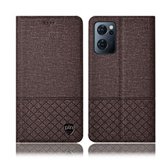 Funda de pano Cartera con Soporte H12P para OnePlus Nord CE 2 5G Marron