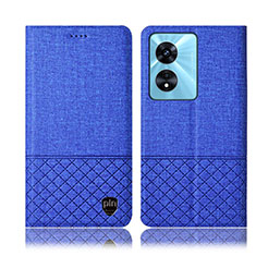 Funda de pano Cartera con Soporte H12P para Oppo A1 5G Azul