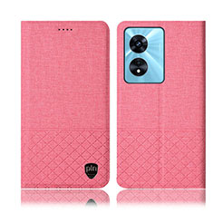 Funda de pano Cartera con Soporte H12P para Oppo A1 5G Rosa