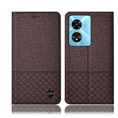 Funda de pano Cartera con Soporte H12P para Oppo A1 Pro 5G Marron